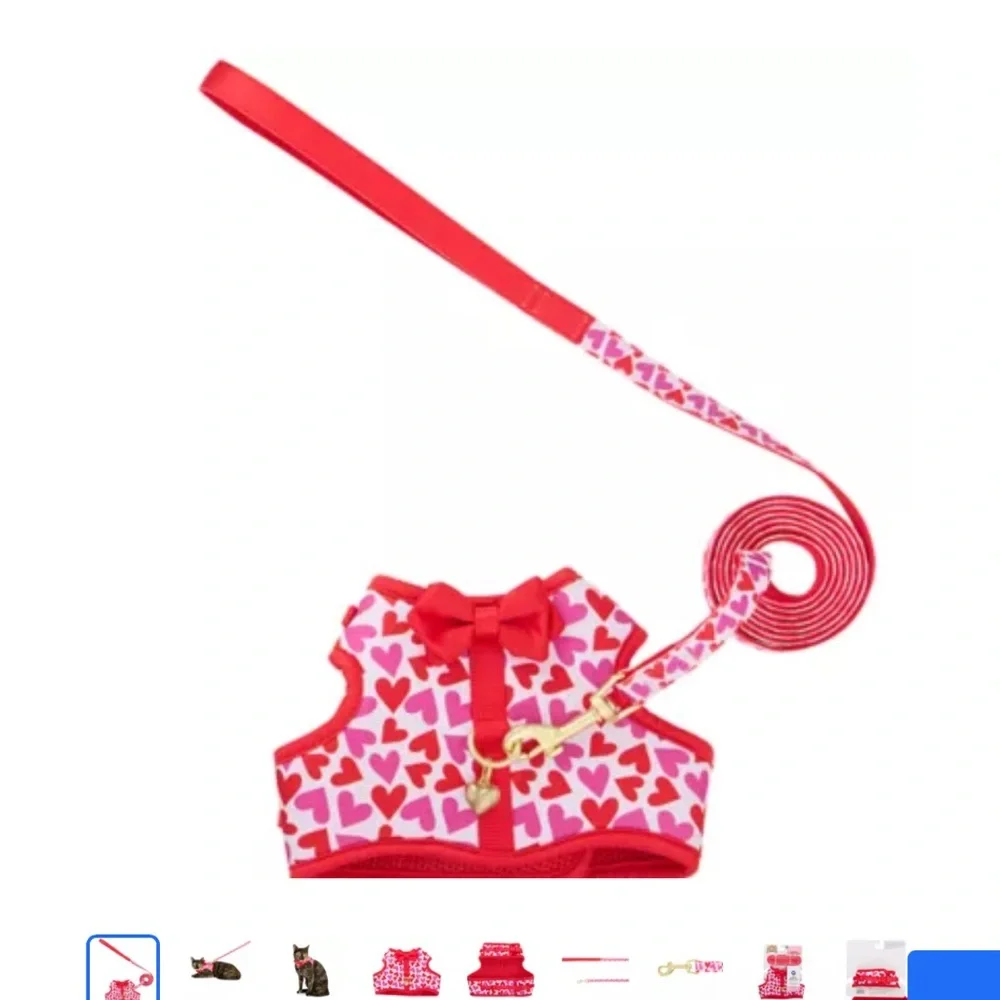 Whisker City® Cat Harness and Leash Hearts